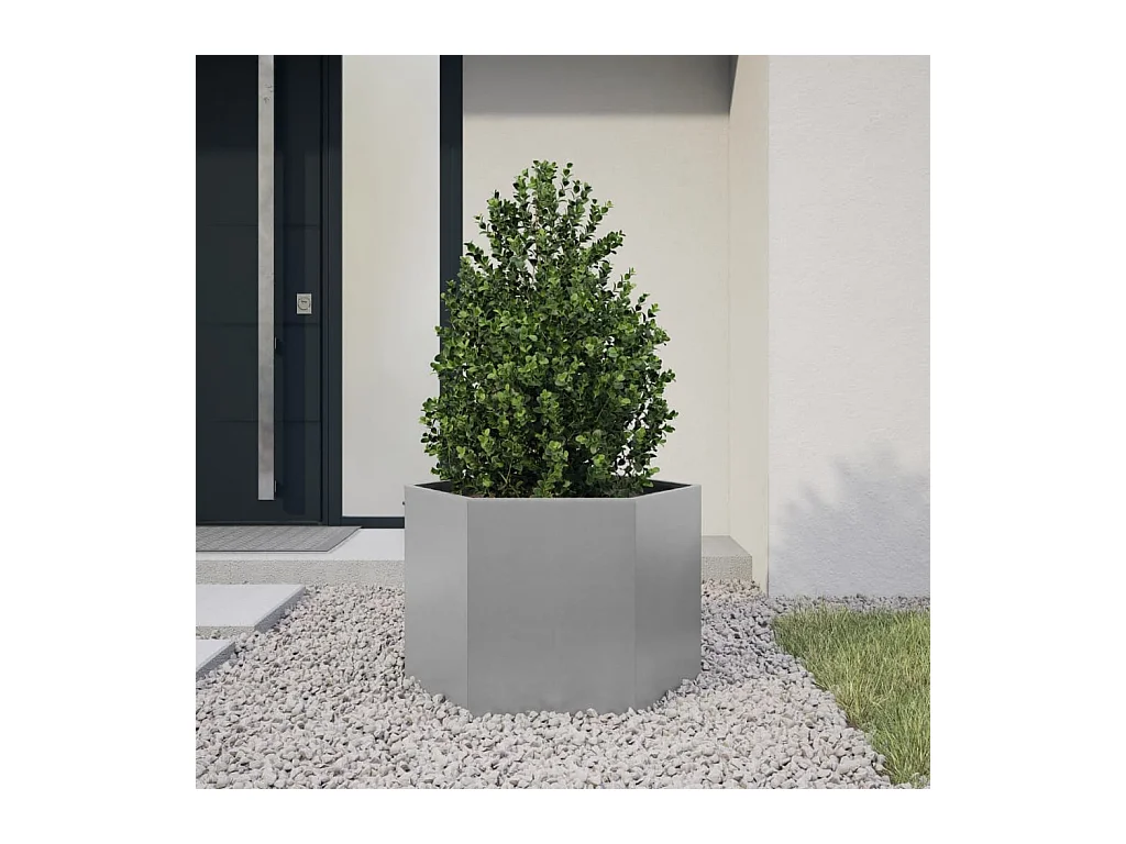 Jardinière hexagone 69x60x45 cm acier galvanisé