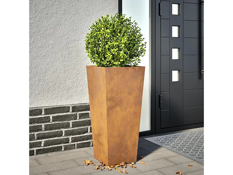Fioriera da Giardino 35x35x75 cm in Acciaio Corten