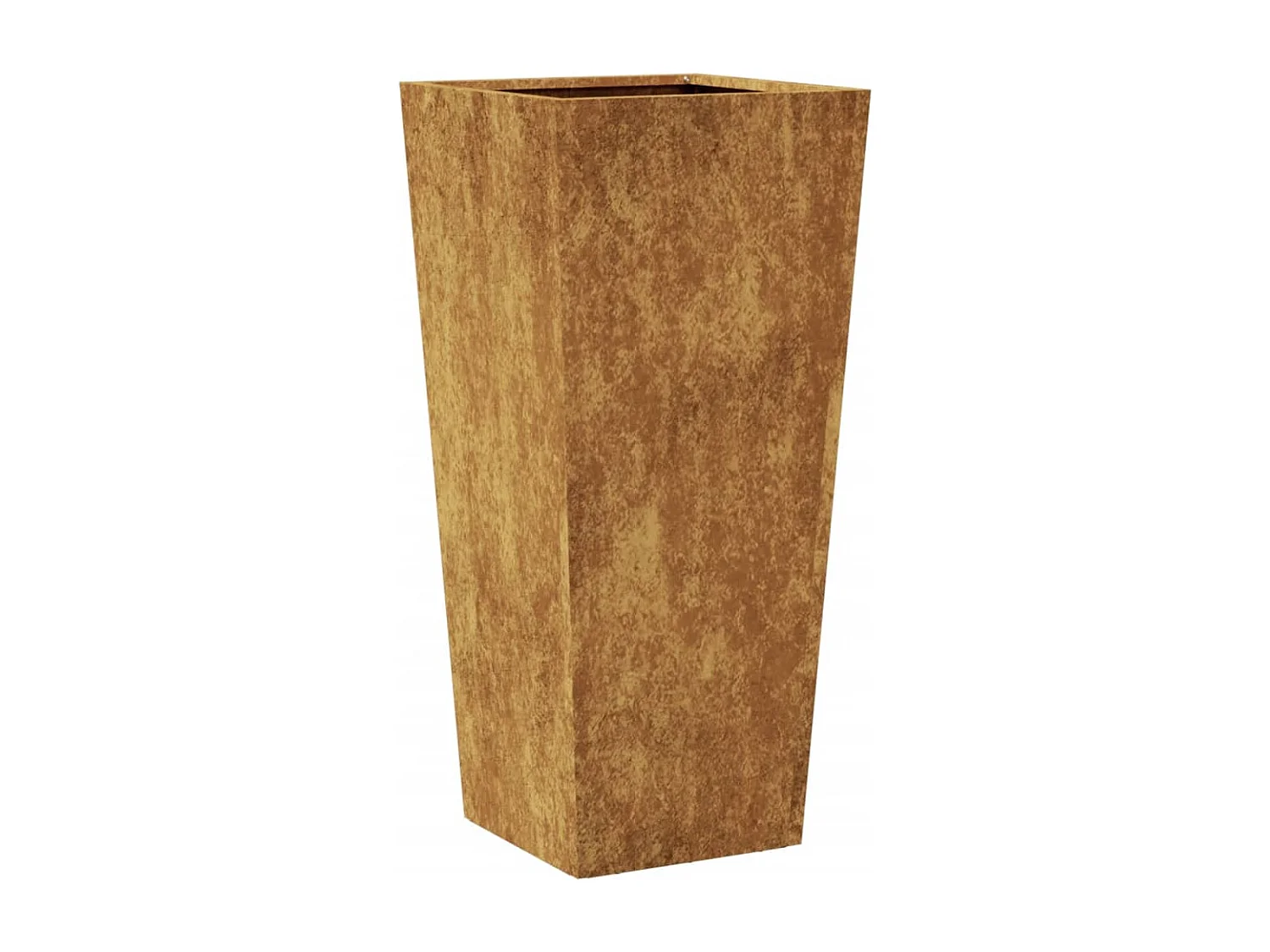 Vaso/floreira de jardim 35x35x75 cm aço corten