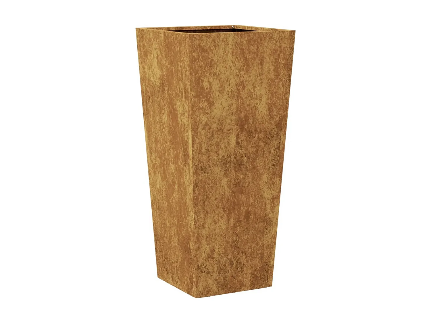 Vaso/floreira de jardim 35x35x75 cm aço corten