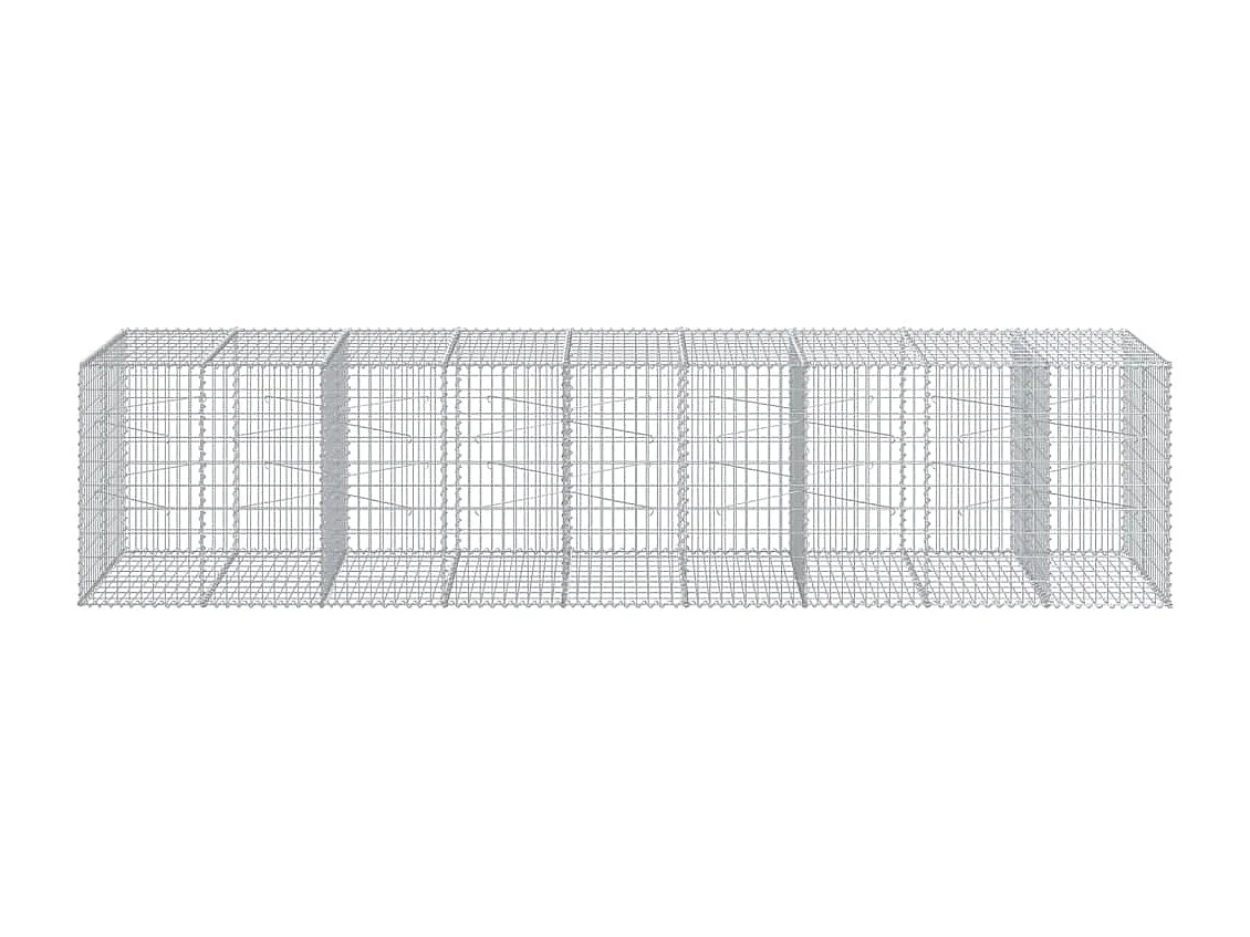Panier gabion avec couvercle 450x100x100 cm fer galvanisé