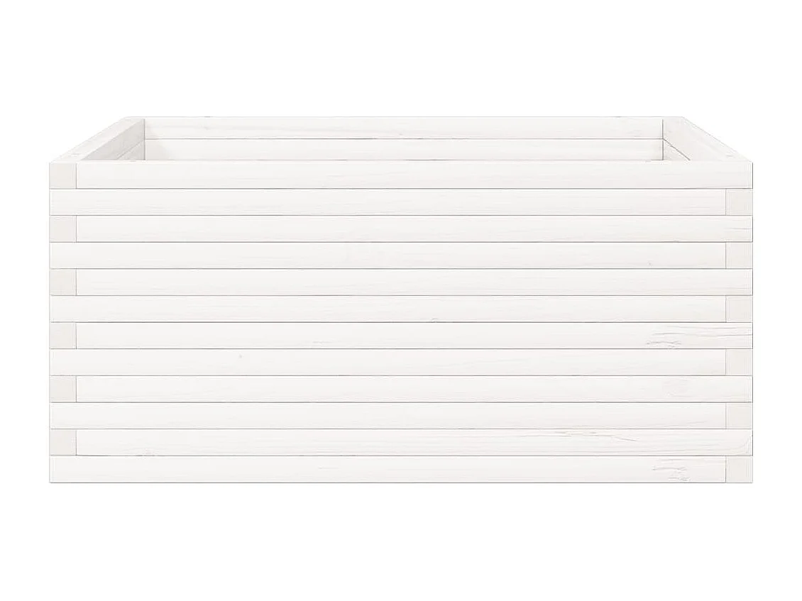 Plantenbak 100x100x46 cm massief grenenhout wit