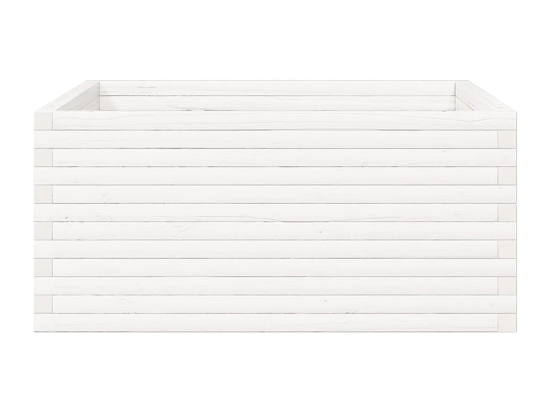 Plantenbak 100x100x46 cm massief grenenhout wit