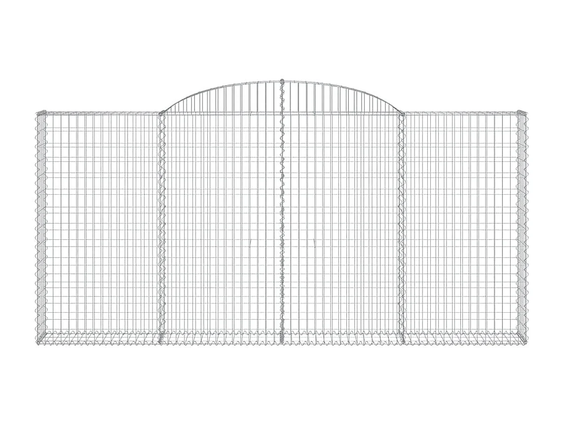 Gabionen mit Hochbogen 25 Stk 300x30x140/160cm Verzinktes Eisen