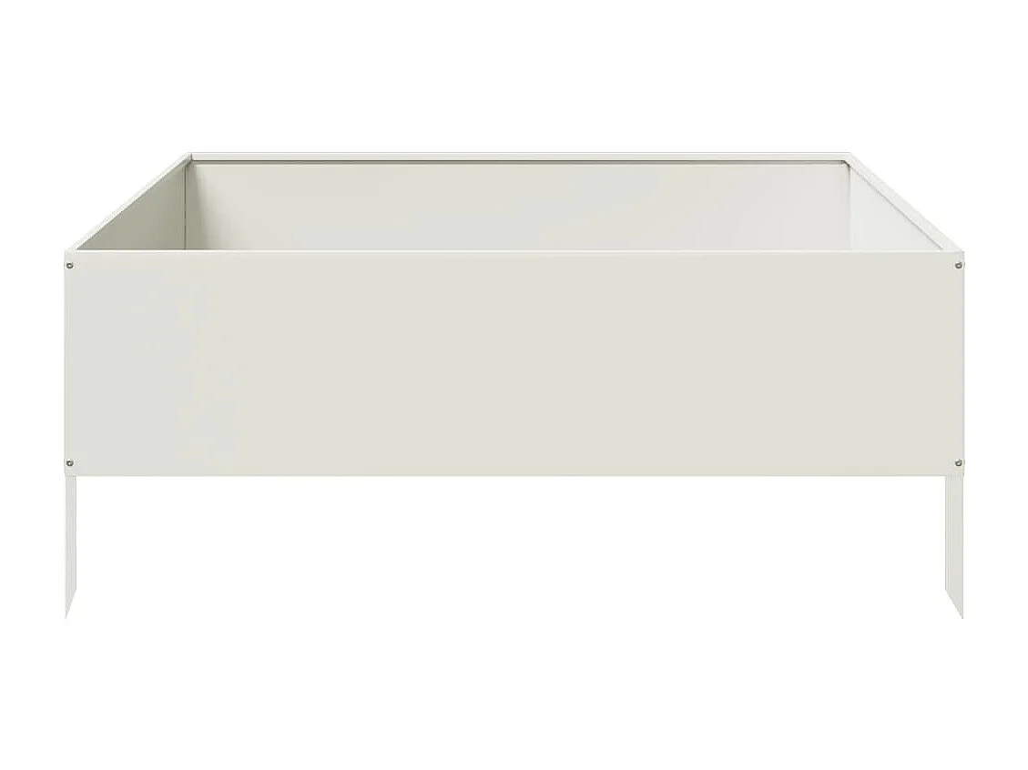 Lit surélevé de jardin blanc 100x100x25 cm acier