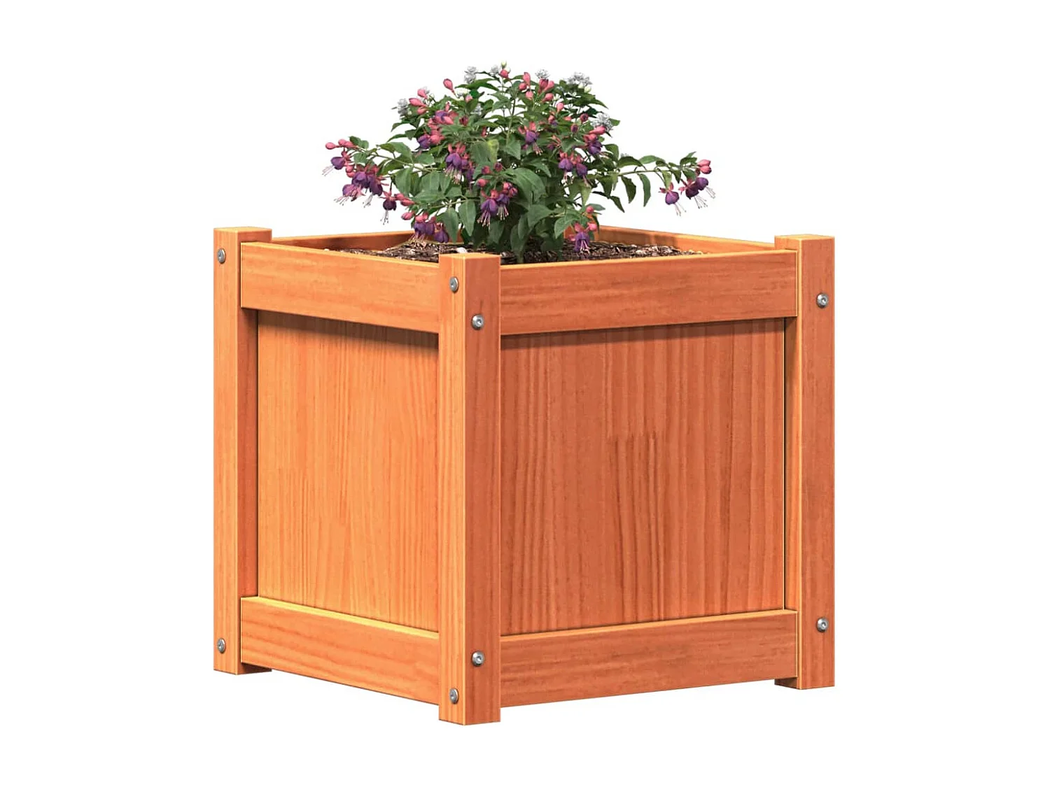 Jardinières 2 pcs cire marron bois de pin massif