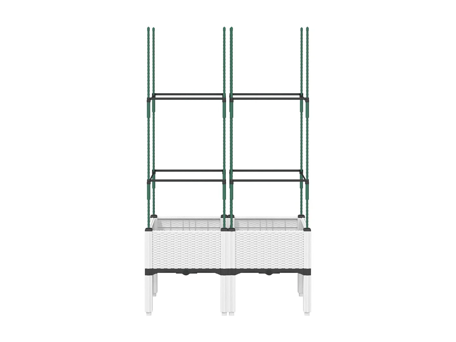 Fioriera da Giardino con Graticcio Bianco 80x40x142,5 cm PP