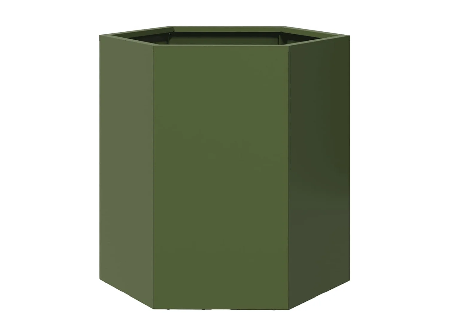 Jardinière vert olive hexagone 46x40x45 cm acier