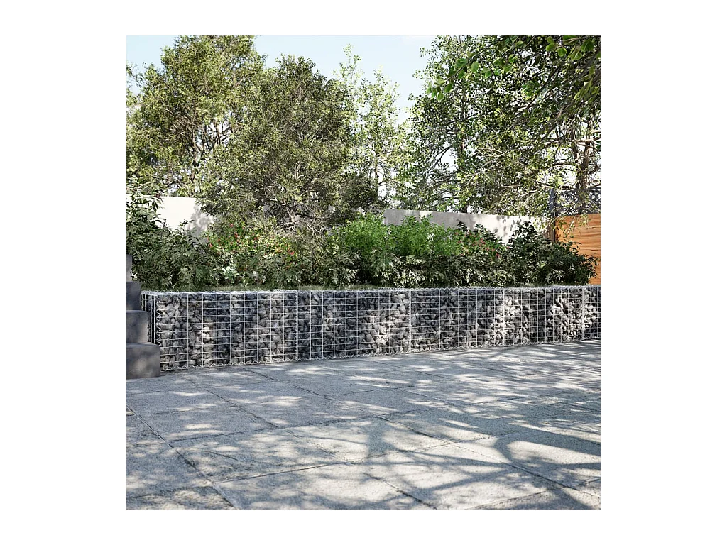 Cesto Gabbione con Copertura 1000x50x50 cm in Ferro Zincato