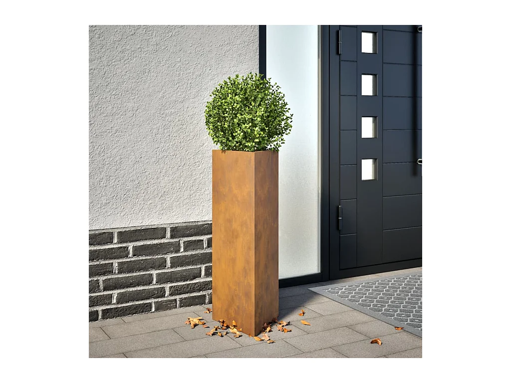 Fioriere 2 pz Triangolari 30x26x75 cm in Acciaio Corten