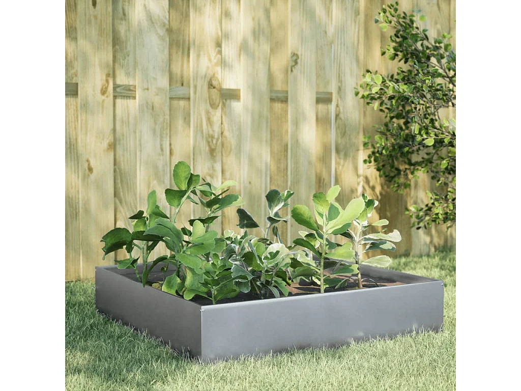 Hochbeet 100x100x33,5 cm Verzinkter Stahl