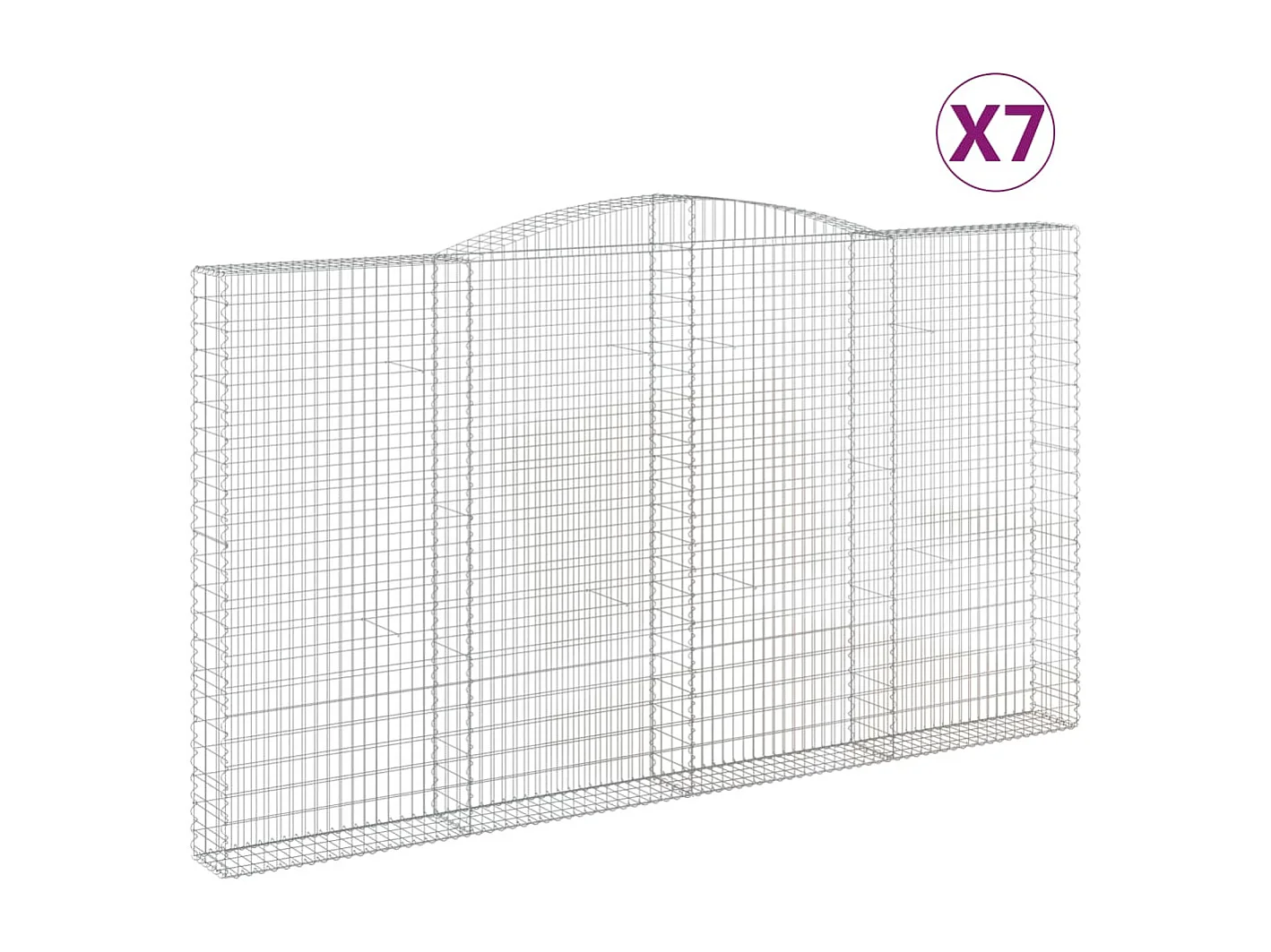 Paniers à gabions arqués 7 pcs 400x30x220/240 cm Fer galvanisé