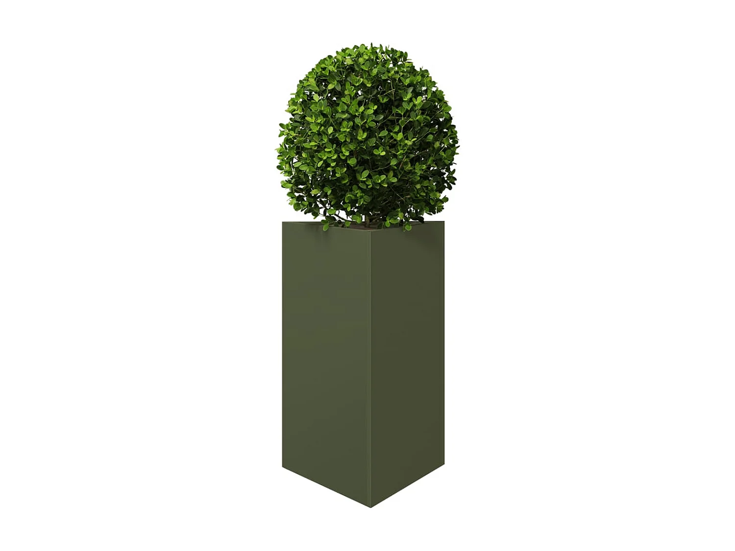 Jardinières 2 pcs vert olive triangulaire 50x43x75 cm acier