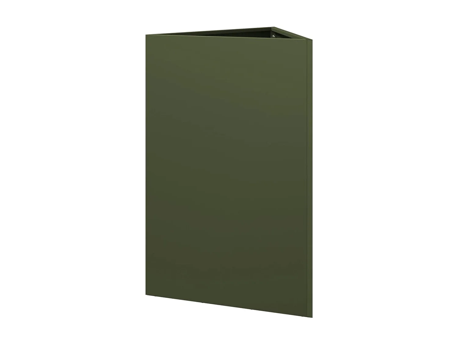 Jardinières 2 pcs vert olive triangulaire 50x43x75 cm acier