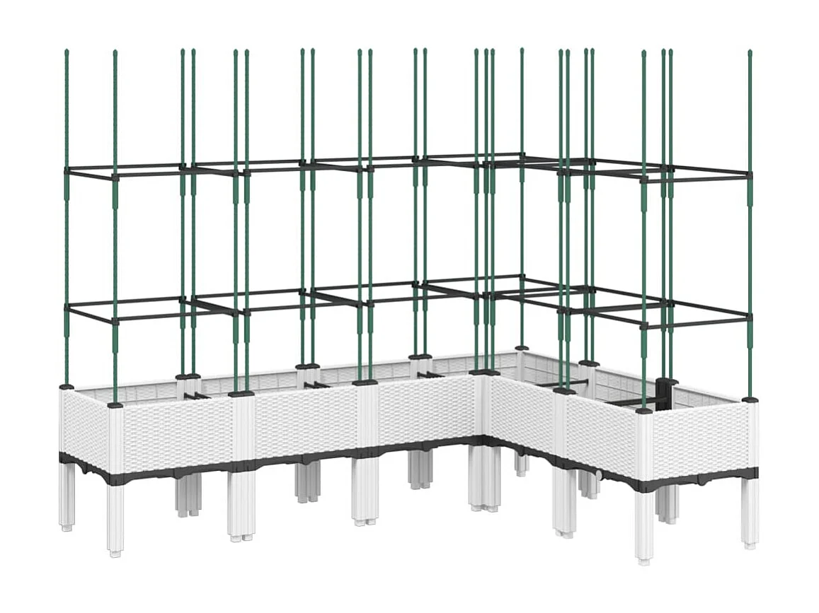 Vaso/floreira de jardim c/ treliça 160x120x142,5 cm PP branco