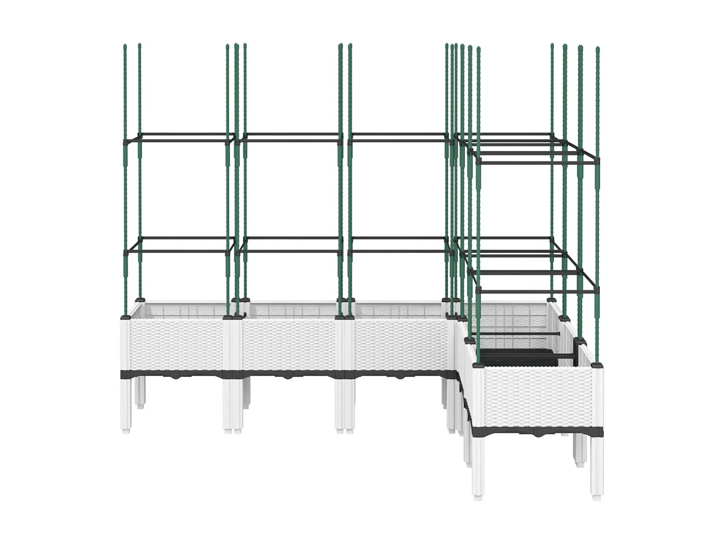Vaso/floreira de jardim c/ treliça 160x120x142,5 cm PP branco