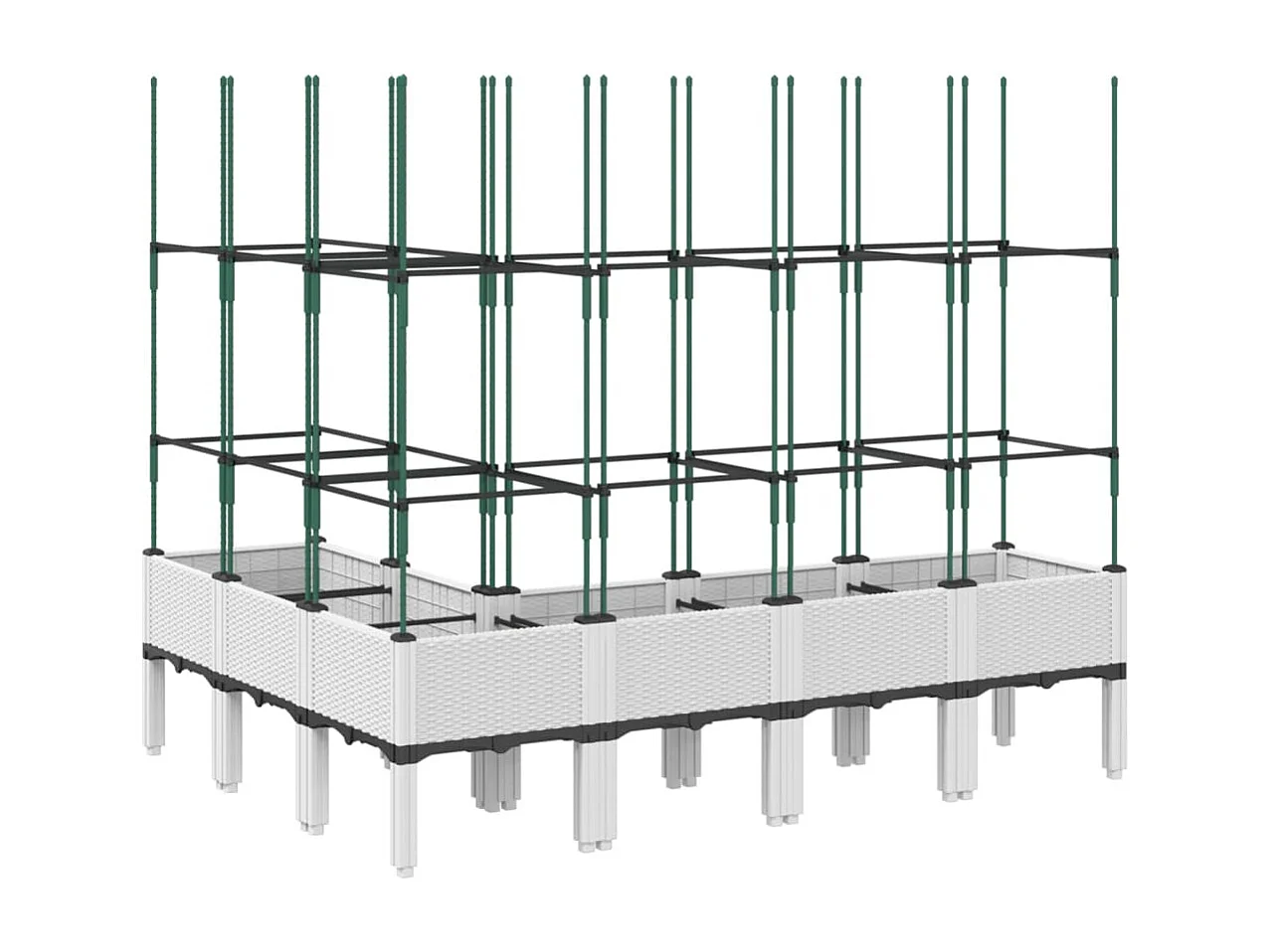 Vaso/floreira de jardim c/ treliça 160x120x142,5 cm PP branco