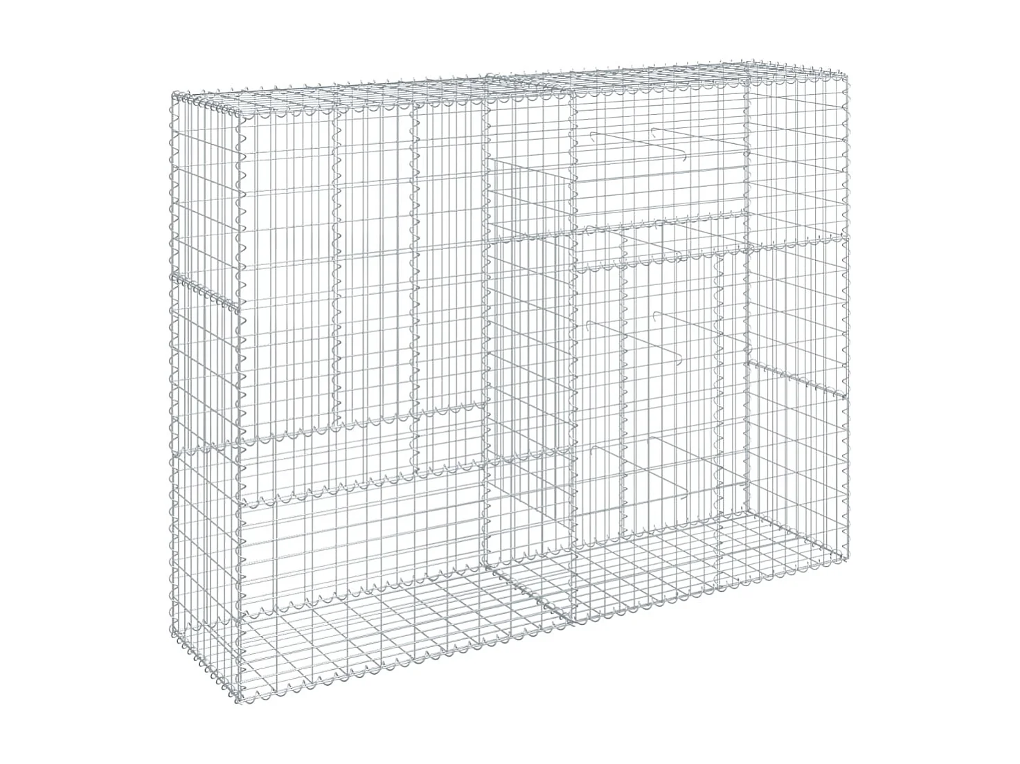 Cesta de gaviones con cubierta hierro galvanizado 200x50x150 cm