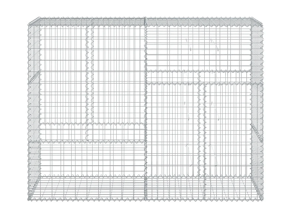 Cesta de gaviones con cubierta hierro galvanizado 200x50x150 cm