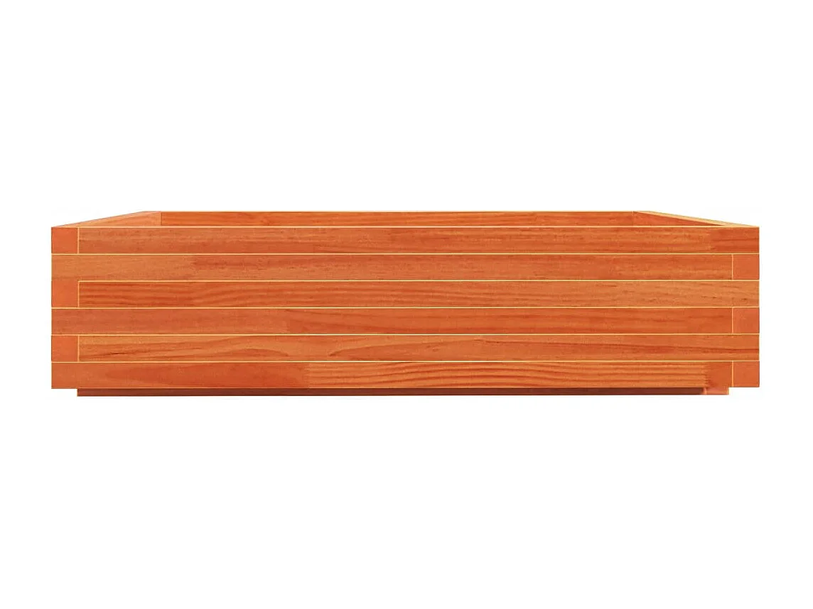 Jardinière cire marron 100x100x26,5 cm bois de pin massif