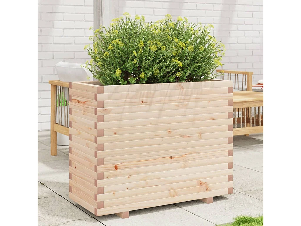 Jardinière 90x40x72,5 cm bois de pin massif