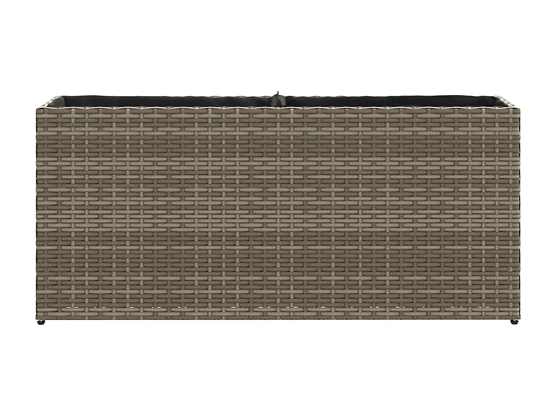 Jardinières avec 2 pots 2 pcs gris 90x20x40 cm résine tressée