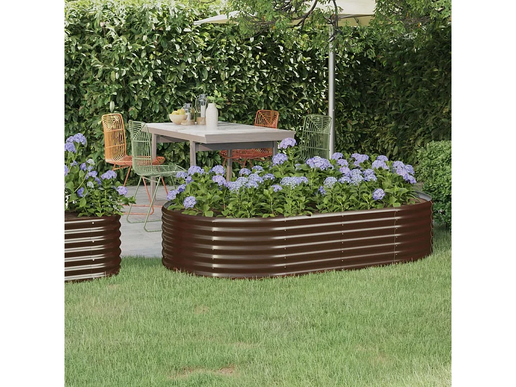 Letto Giardino Acciaio Verniciato Polvere 175x100x36 cm Marrone