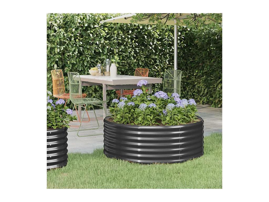 Lit surélevé de jardin Acier enduit de poudre Anthracite