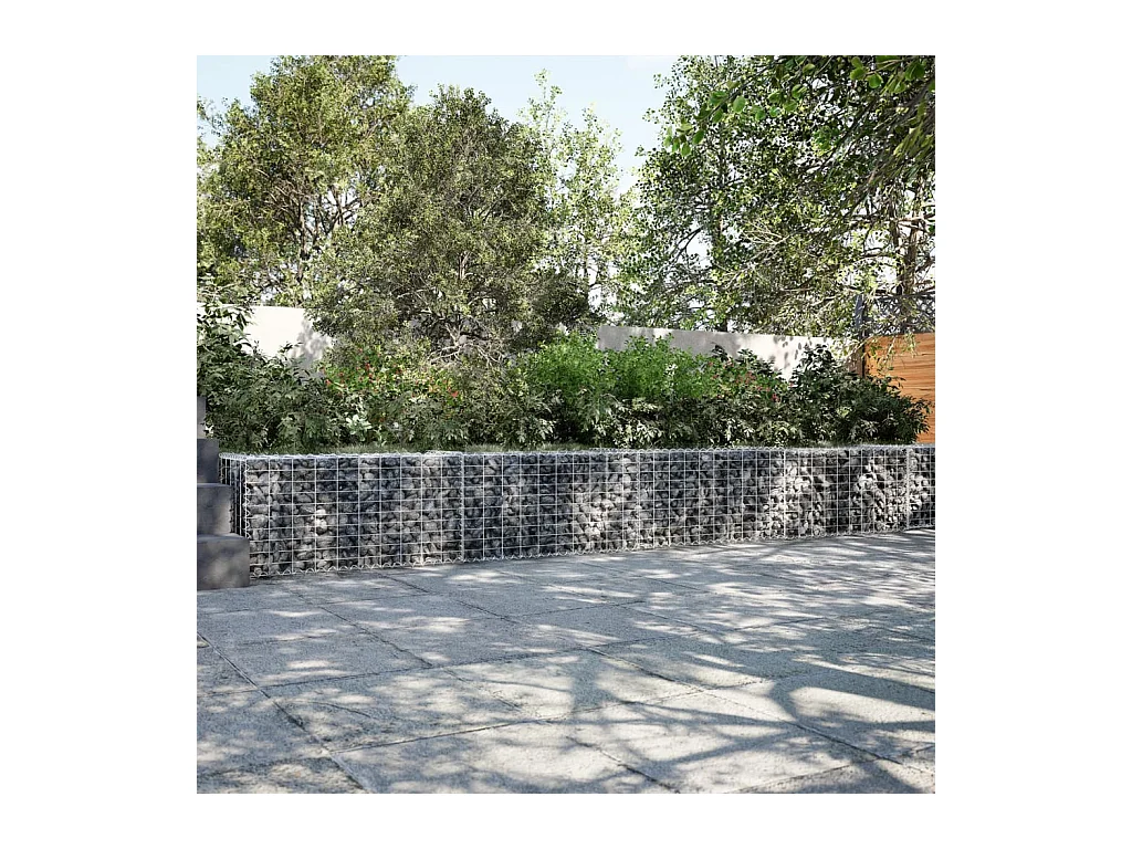 Cesto Gabbione con Copertura 500x50x50 cm in Ferro Zincato