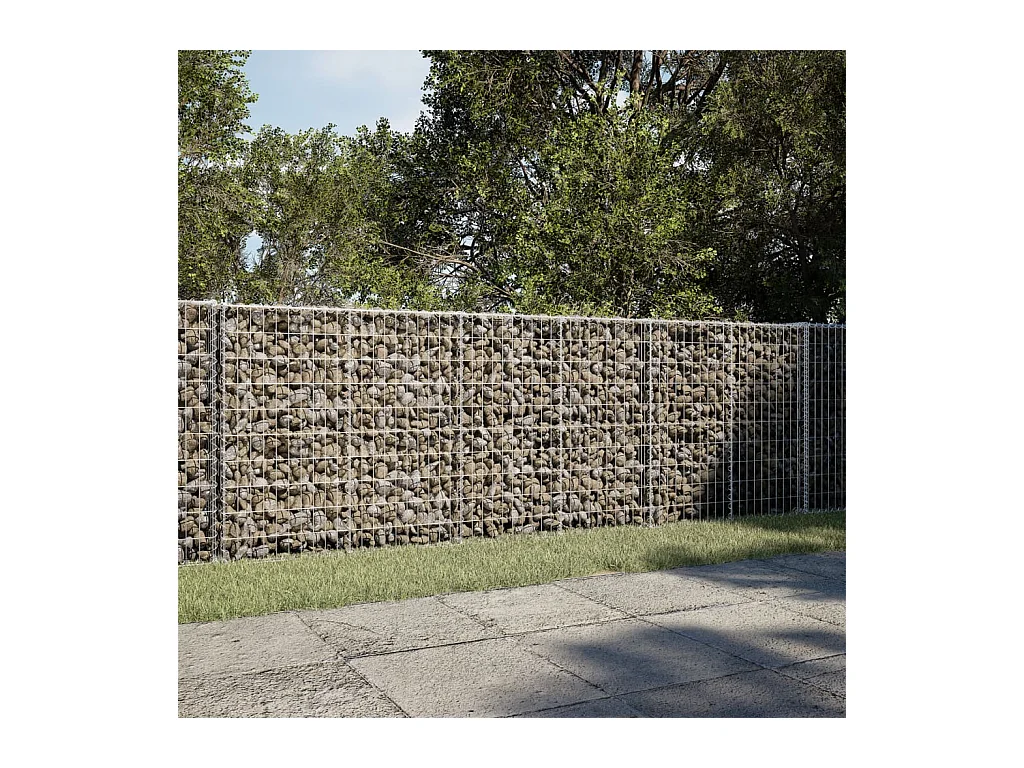 Cesto Gabbione con Copertura 300x100x100 cm in Ferro Zincato