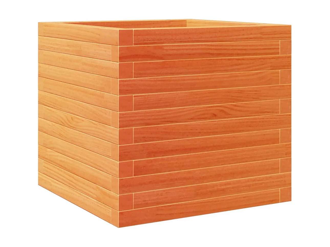 Jardinière cire marron 50x50x46 cm bois de pin massif