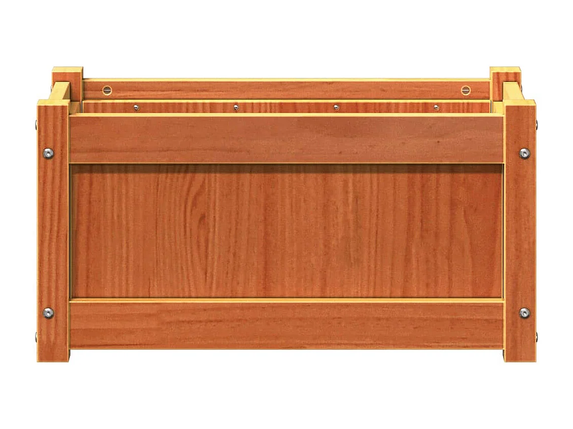 Jardinières 2 pcs cire marron bois de pin massif