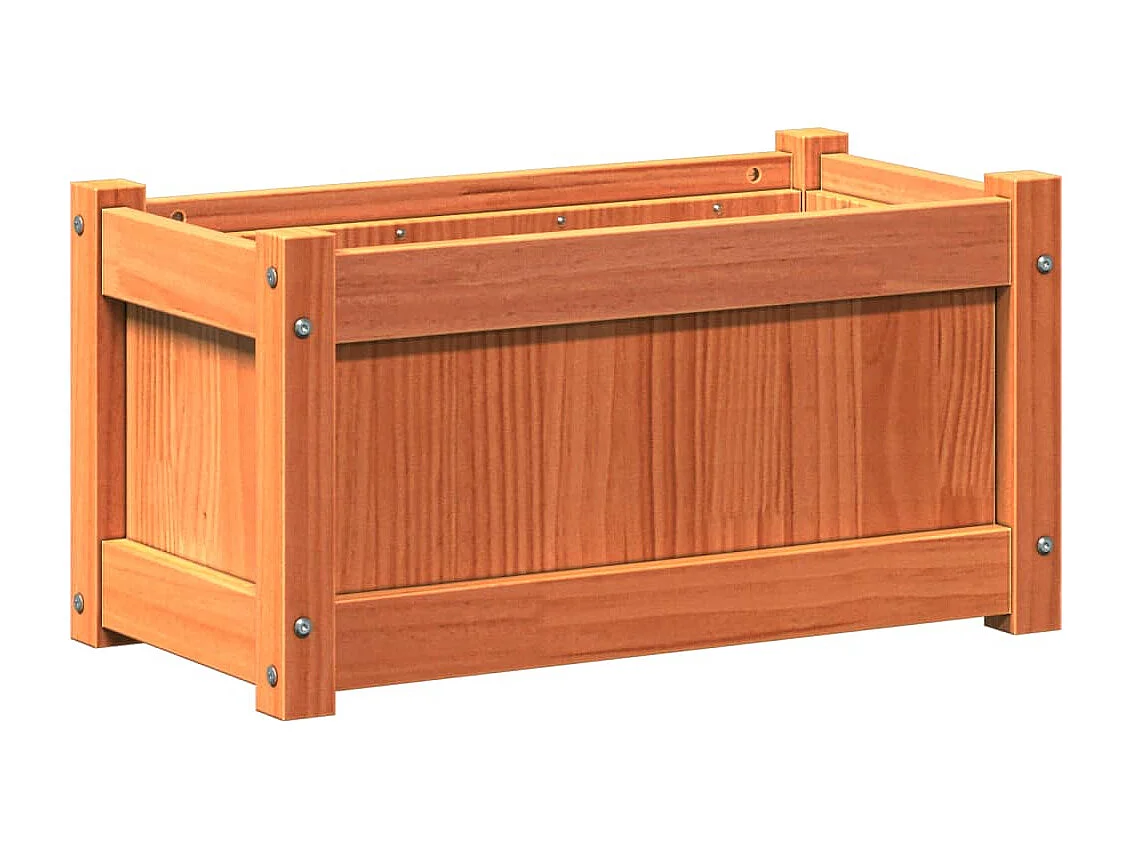 Jardinières 2 pcs cire marron bois de pin massif