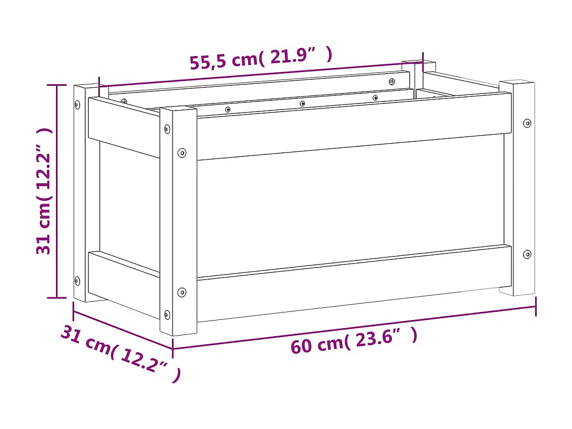 Jardinières 2 pcs cire marron bois de pin massif