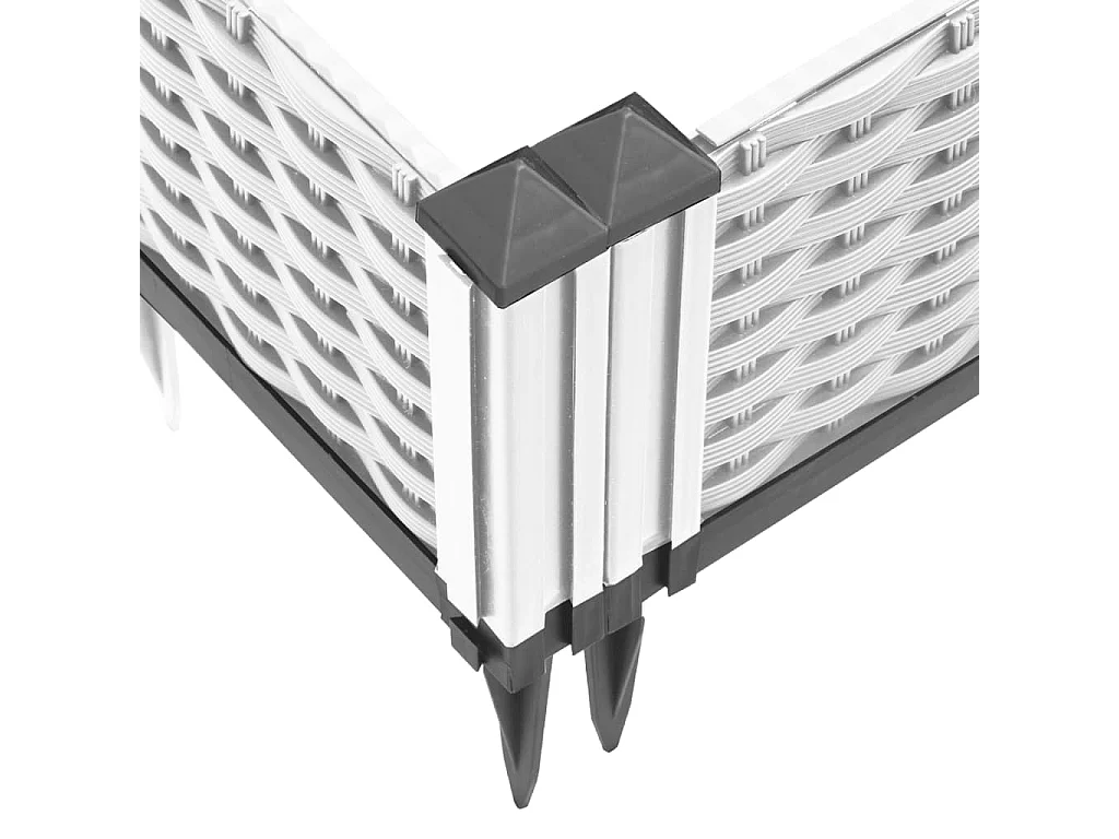 Vaso/floreira de jardim c/ estacas 362,5x42,5x28,5 cm PP branco