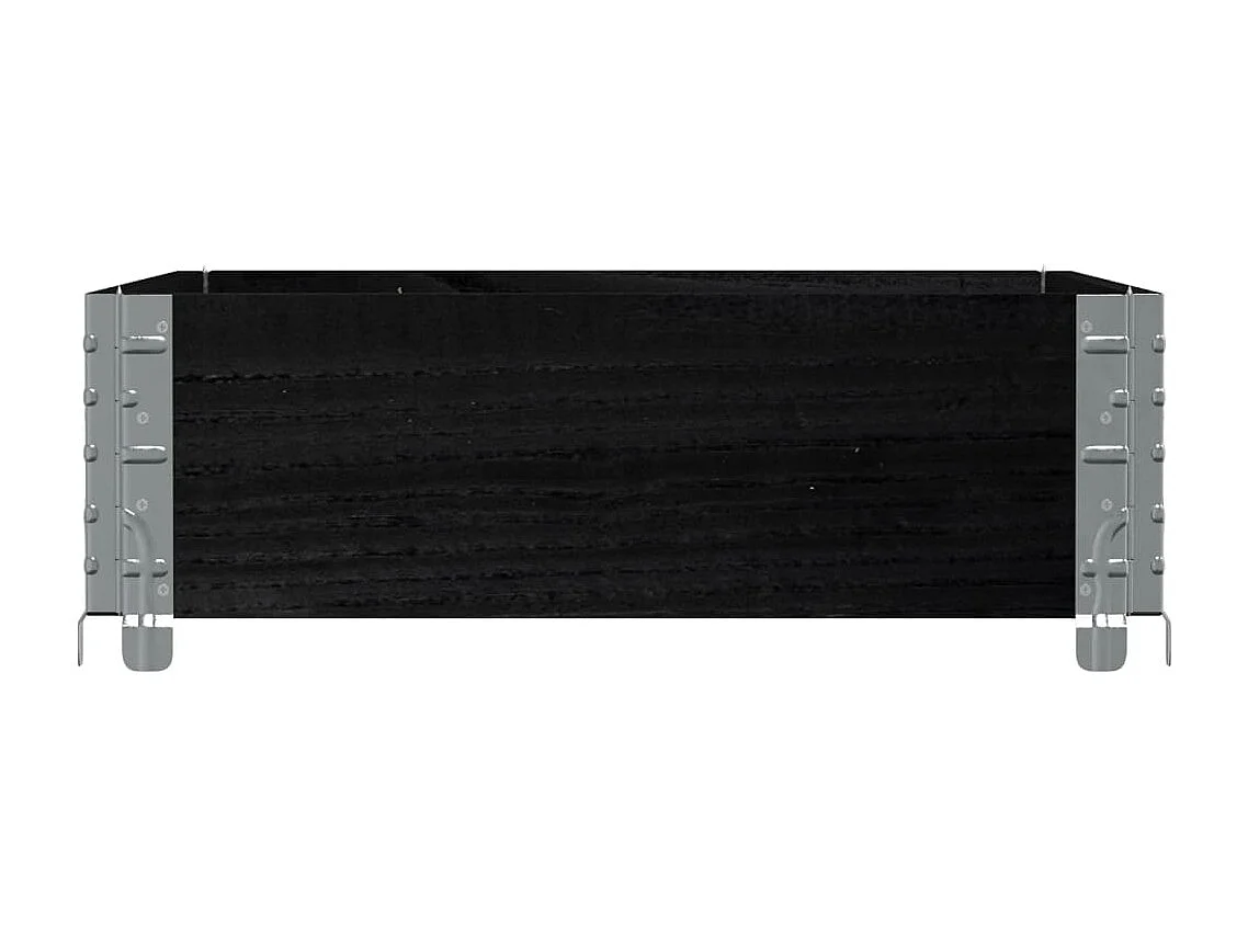 Jardinière noir 80x60 cm bois massif de pin