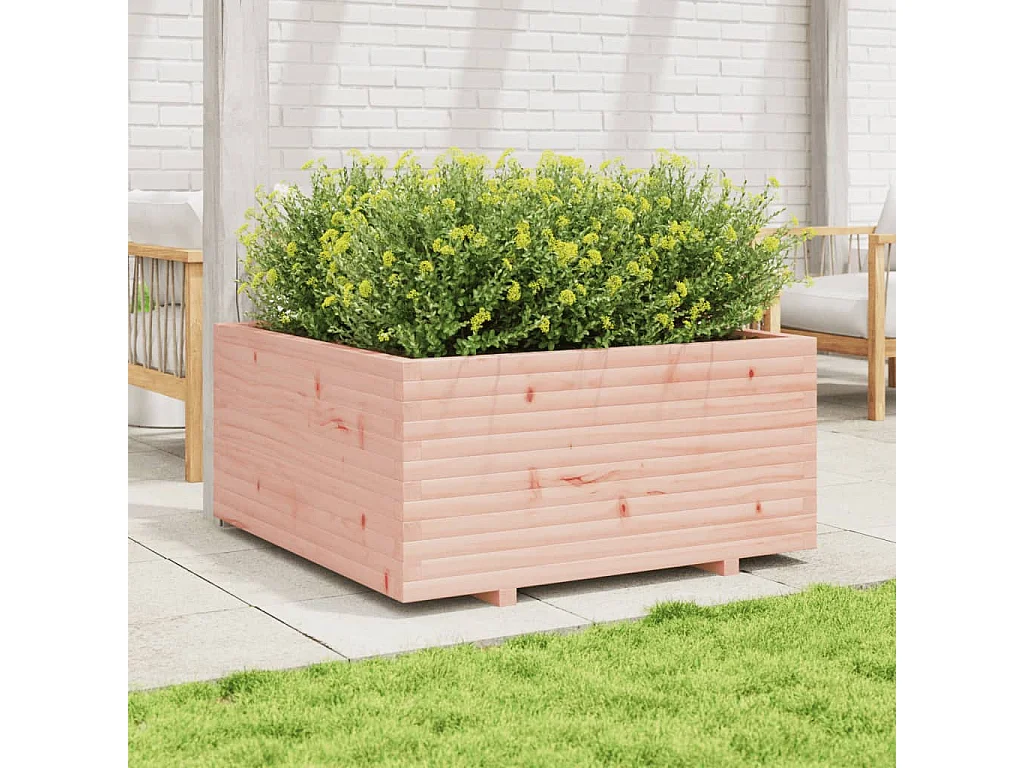 Vaso/floreira de jardim 100x100x49,5 cm madeira douglas maciça