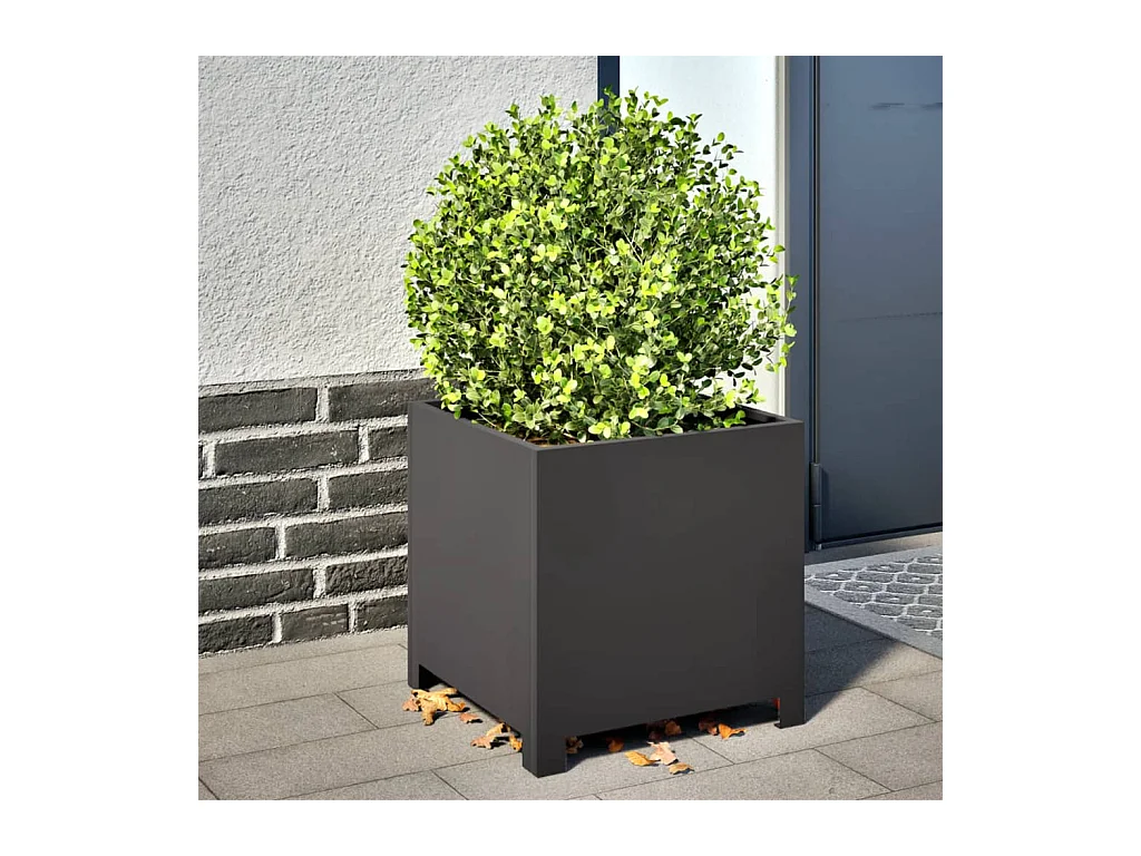 Jardinières 2 pcs noir 40x40x40 cm acier