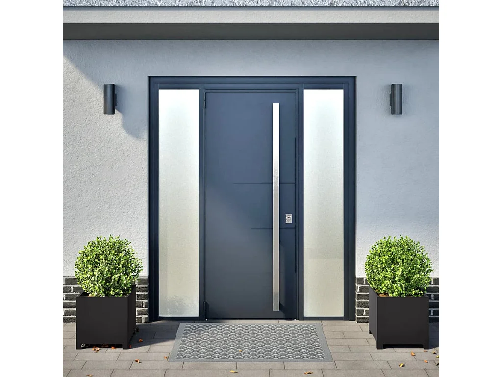 Plantenbakken 2 st 40x40x40 cm staal zwart