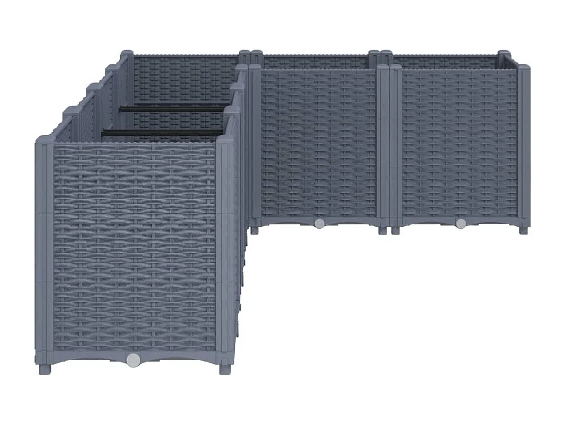 Plantenbak 160x120x53 cm polypropeen grijs