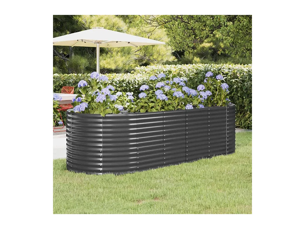 Letto da Giardino in Acciaio a Polvere 249x100x68 cm Antracite