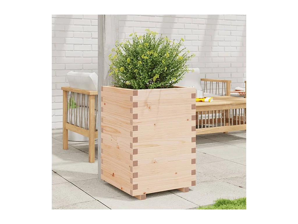 Jardinière 50x50x72,5 cm bois de pin massif