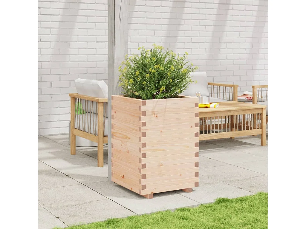 Jardinière 50x50x72,5 cm bois de pin massif