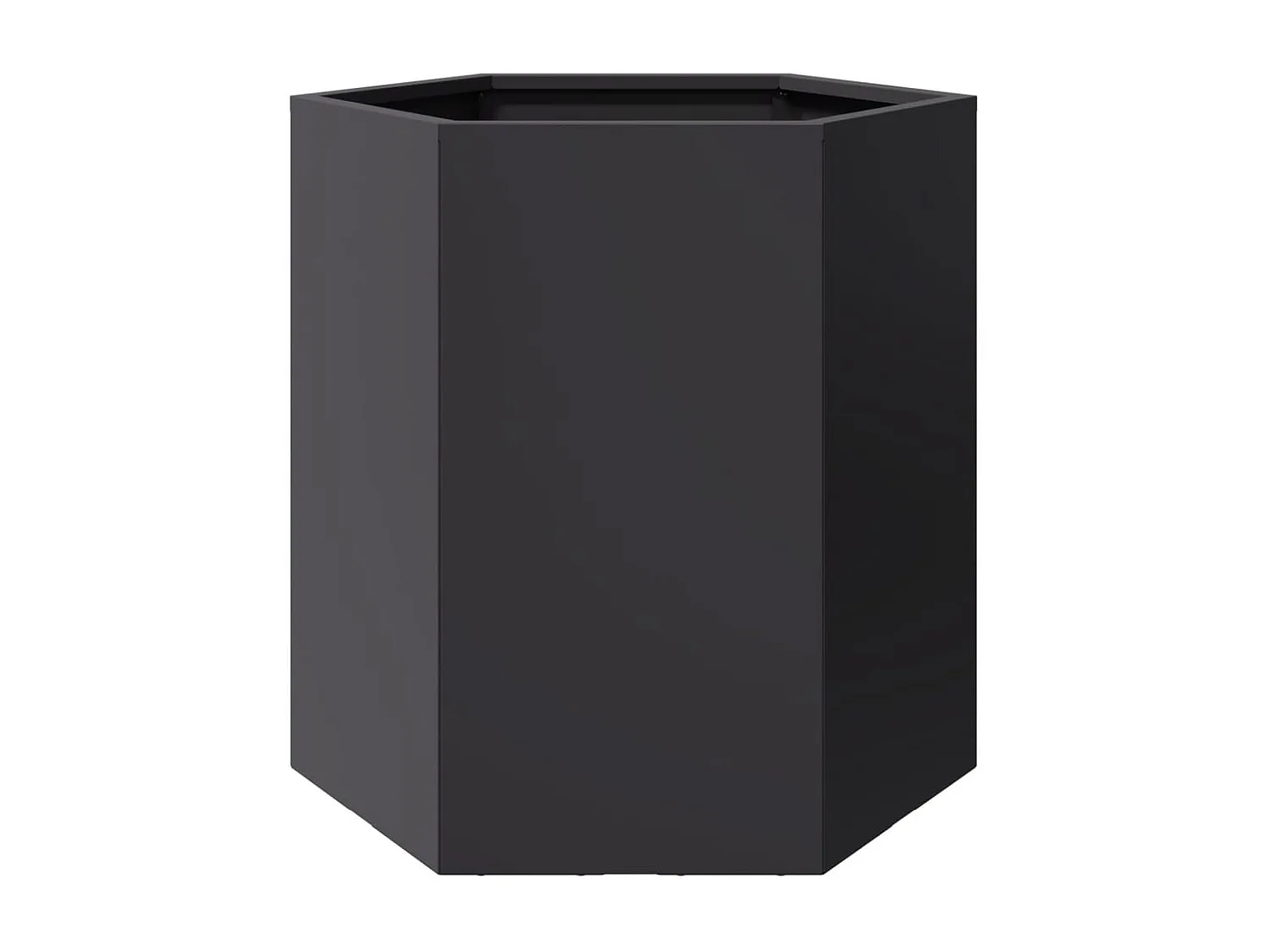 Jardinières 2 pcs noir hexagone 46x40x45 cm acier