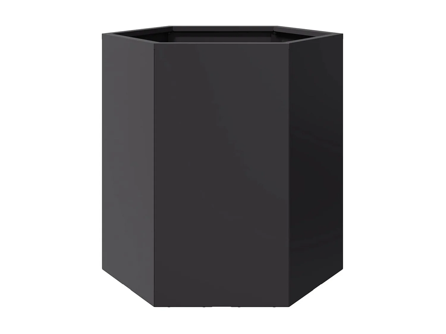 Jardinières 2 pcs noir hexagone 46x40x45 cm acier