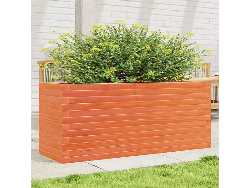 Jardinière cire marron 110x40x46 cm bois de pin massif