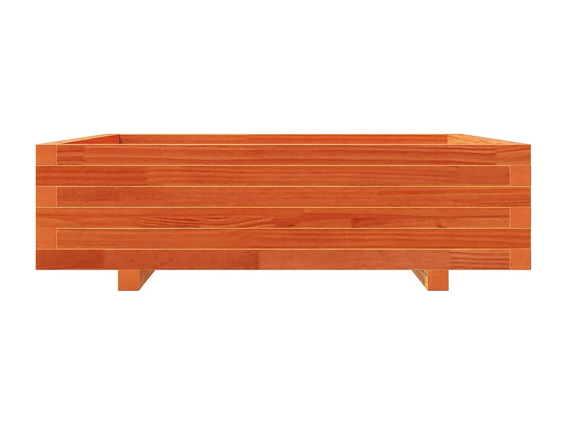 Jardinière cire marron 90x90x26,5 cm bois de pin massif