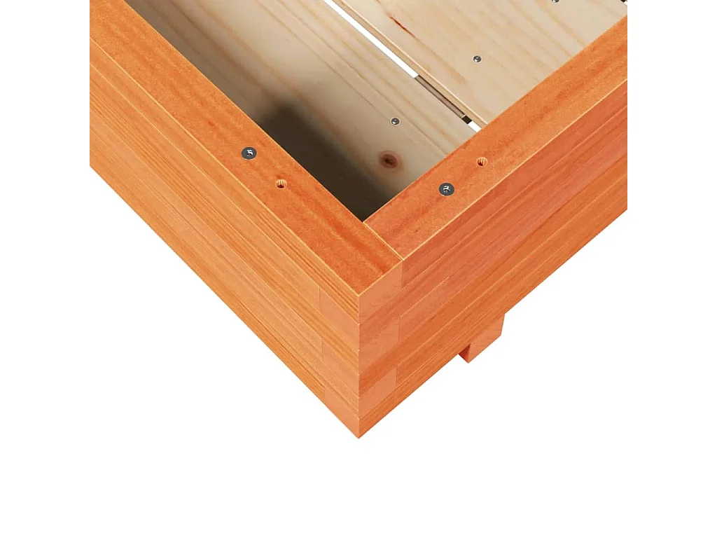 Jardinière cire marron 90x90x26,5 cm bois de pin massif