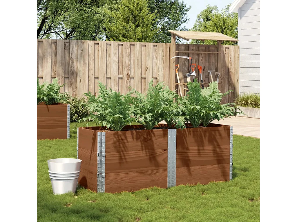 Pflanzkasten Braun 150x50 cm Massivholz Kiefer