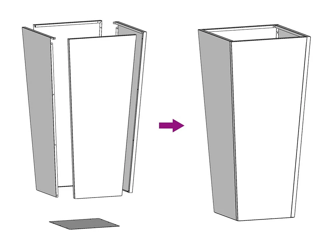 Jardinière vert olive 35x35x75 cm acier